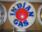 Indian Refining Company, New York/The Texas Company, 1930s, Indian Gas globe, on original wide milk glass body, $1,495. 