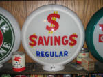 $ $aving$ Regular gas globe, on original capco body, a very scarce globe, it's hard to find this one!  This was an independent gasoline label from Tupelo, MS from the early 1950s.  The back lens has some light scratches in the center, plus a very minor nick along the extreme edge which is covered by the edge of the capco body, $995. 