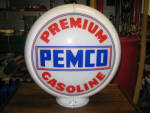 Pemco Premium Gasoline globe, N.O.S., [American Petrofina, Dallas, TX], on original capco body, $585. 