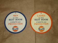 Gulf Men's and Ladies' Room key holders.  [SOLD]