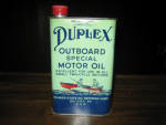 Duplex Outboard Special Motor Oil, 1 quart, HALF FULL.  [SOLD]