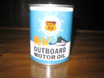Phillips 66 NEW Outboard Motor Oil, c.1960, half pint, FULL.  [SOLD]