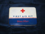 This is a vintage tin Johnson & Johnson First Aid Kit, $28.50. 