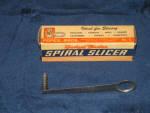 Gadget-Master Spiral Slicer with original box, Popeil Bros., Chicago 7, Illinois, $14.50. 