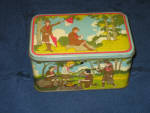 Campfire Girls tin, from the 1930s, missing handle but all graphics are crisp!, $115.00. 