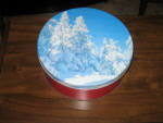 Vintage Winter Scene cookies/cake tin from the 1960s., $18.50. 