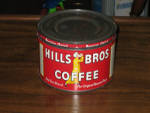 Hills Bros. coffee can tin, with lid, $47. 