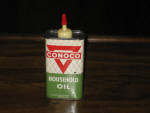 Conoco Household Oil, blue and white, 4 oz., 1/2 FULL, $37.