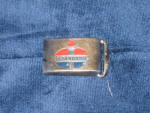 Standard belt buckle, some brass plating discoloration, $18.  