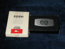 Quaker State zippo pocket knife, in original box, $34.  