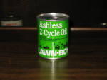 Lawn-Boy Ashless 2-Cycle Oil 8 oz., empty, 1970s, $6.  