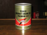 Texaco Aircraft Engine Oil Premium A D, quart, FULL, newer logo, $89. 
